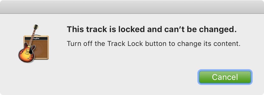 GarageBand Lock Track Message Mac