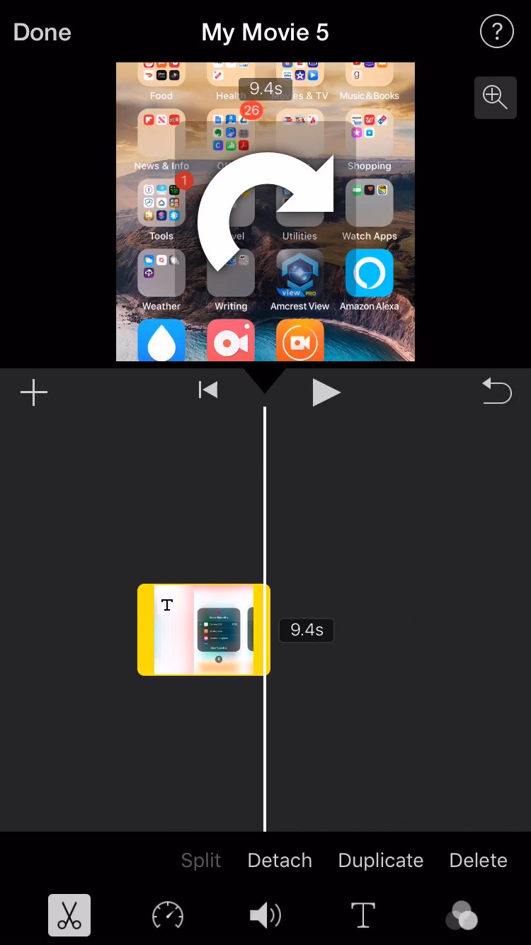 Rotate Clip iMovie iPhone