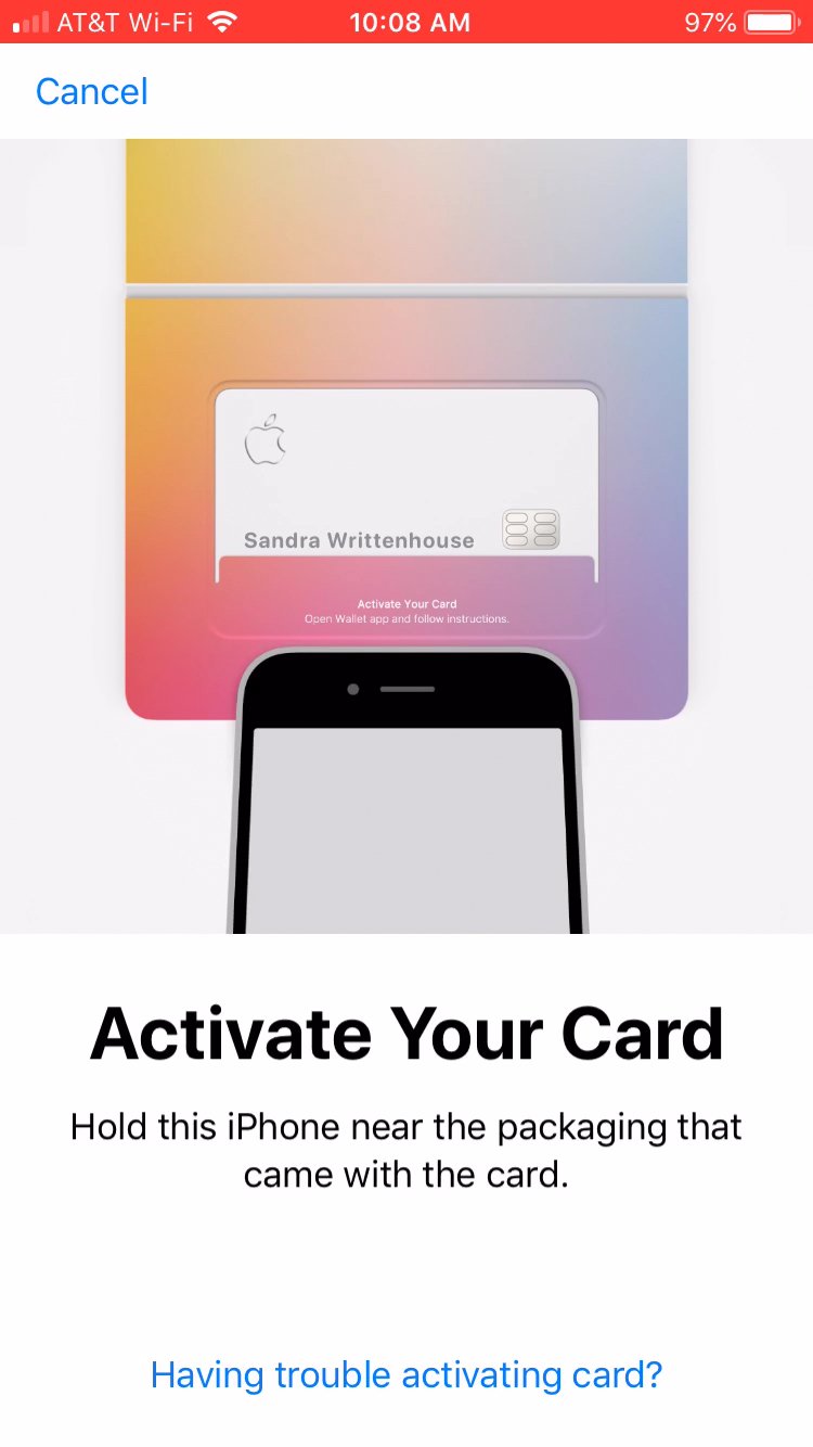 Hold iPhone Near Apple Card