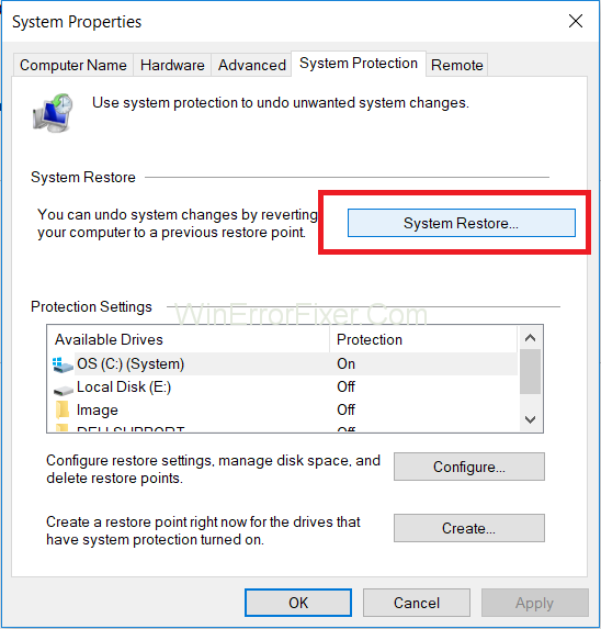 System Restore To Fix Unexpected store exception