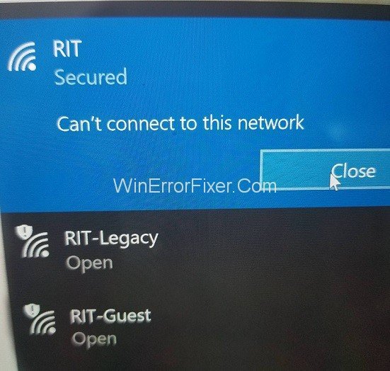 cant connect to this network problem in windows 10