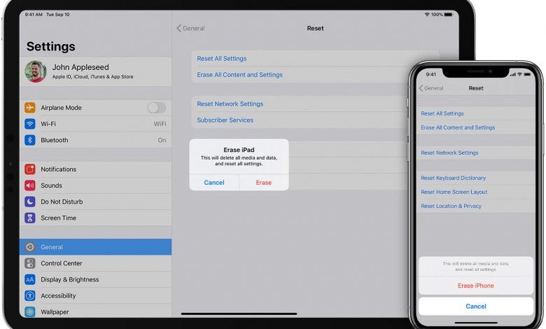 How to reset an iPhone or iPad and Wipe All your Data